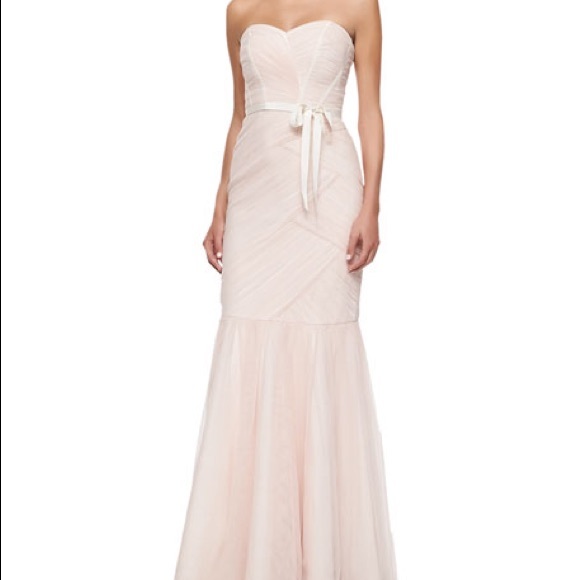 Monique Lhuillier - Rouched Blushed pink gown BNWOT - Picture 1 of 3
